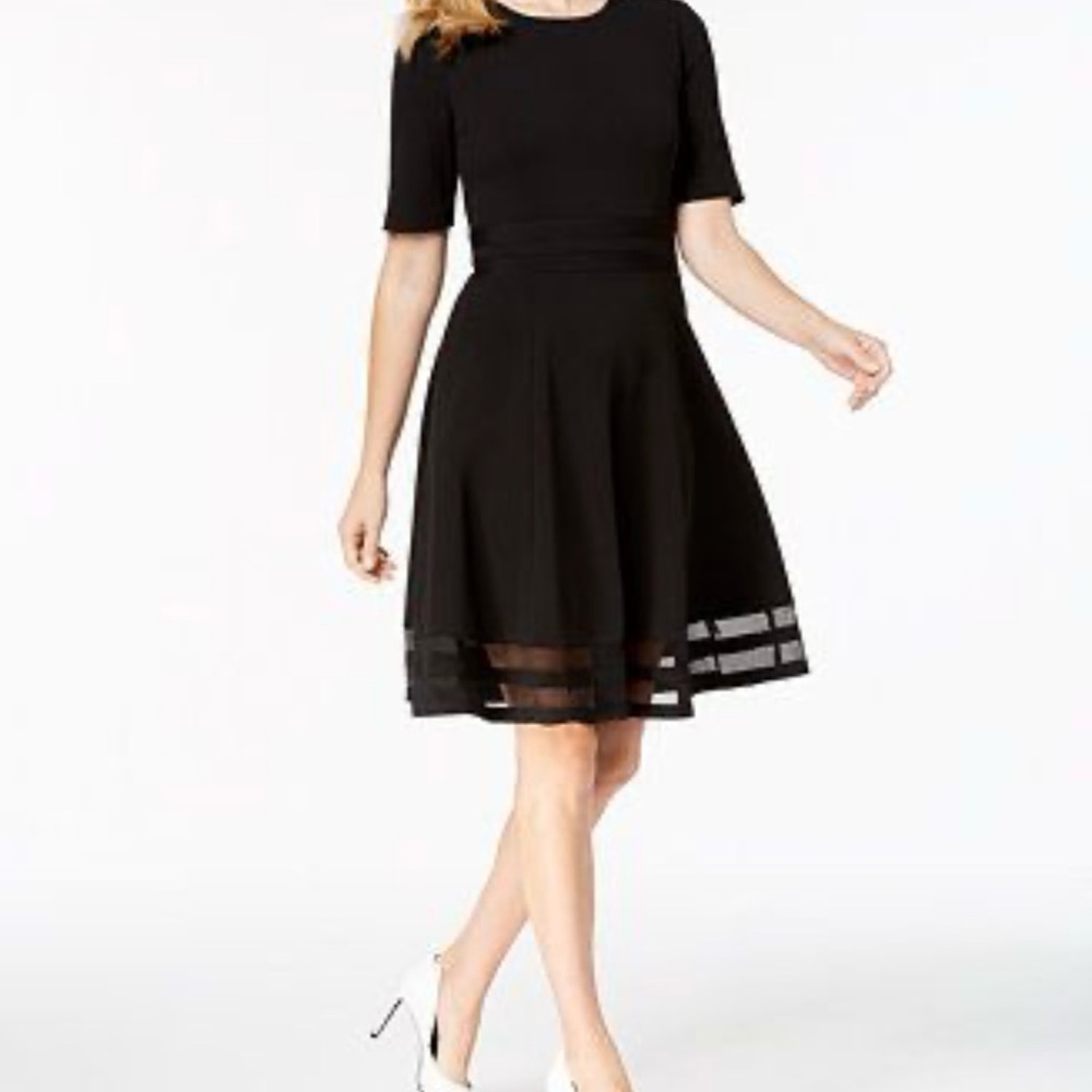 Calvin Klein navy blue dress w/ sleeves, size 8 - Picture 8 of 8